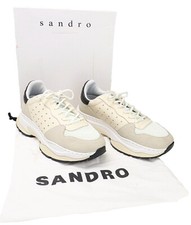 Sandro Schuhe Herren (Eu) 44 Elfenbein Niedriges Top Schnürer Hoch Sohle Rund