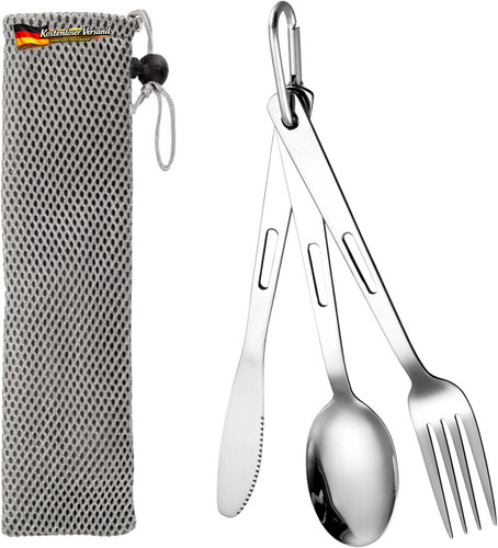 Campingbesteck edelstahl set - campingbesteck,