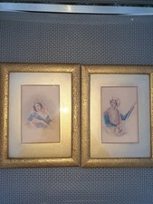 2 x Original Aquarell  Bilder / Uralt / Portraits Orientalisch 