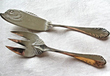 CHRISTOFLE Vorlegebesteck für Fisch,  2teilig, versilbert JUGENDSTIL äußerst rar