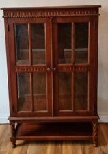 GLASSCHRANK SCHRANK VITRINE GLASVITRINE SAMMLERVITRINE MAHAGONI-HOLZ ANTIK-STIL