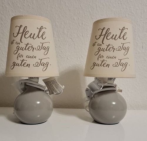 2er set tischlampen gilde - tischlampen, grau