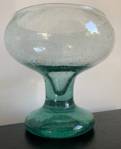 Bubble glas schale auf fuß - bubble-glas,