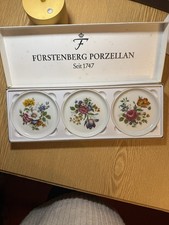 3 Untersetzer - Fürstenberg Porzellan - Blumenmotiv in Verpackung - Originalverp