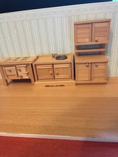 Dora Kuhn Küchenmöbel, Herd, Spüle, Küchenschrank für Puppenstube