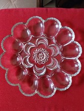 Eier Teller Schale Bleikristallglas (?) Eierhälften