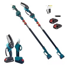 Kettensäge Trimmer Set 6" + Schere + 2 Akku 48V Teleskopstange