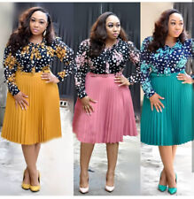 mehrfarbiges Abendkleid Partykleid Kleid Bluse m. Plisseerock Plissee Rock BC891