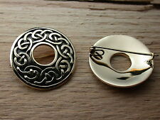 Fibel Keltischer Knoten Brosche Bronze Gewandspange Kelten matt o.poliert Viking