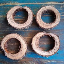 4 hohle Baumscheiben Holzscheiben Bastelholz Deko Heimwerken Epoxid