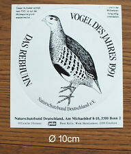 Sticker Aufkleber NABU Naturschutzbund Hühnervögel Rebhuhn Vogel des Jahres 1991