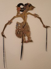 Indonesische Schattentheater Figur Wayang-Kulit um 1900 antik