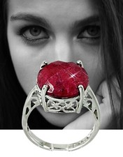 EXTRAVAGANTER Designer Ring Gr.57/18 Harry Ivens Echt XL RUBIN 5,7Kt 925er Silb.