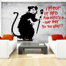 VLIES WANDBILD TAPETEN FOTOTAPETE BANKSY TIER GRAFFITI MAUER 3FX2900VE