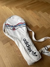 adidas Vintage 70er 80er Tennis Koffer Tasche, Weiß/Rot, Retro Deko Vintage