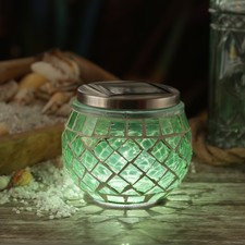 LED Solar Windlicht Mosaik