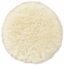 LAMMFELL PAD SITZ AUFLAGE BRITISCH RUND CREME WEISS STUHLKISSEN 35 cm SITZKISSEN