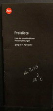 #A0483- Leica  PRODUKTÜBERSICHT UND PREISLISTE  von  2003