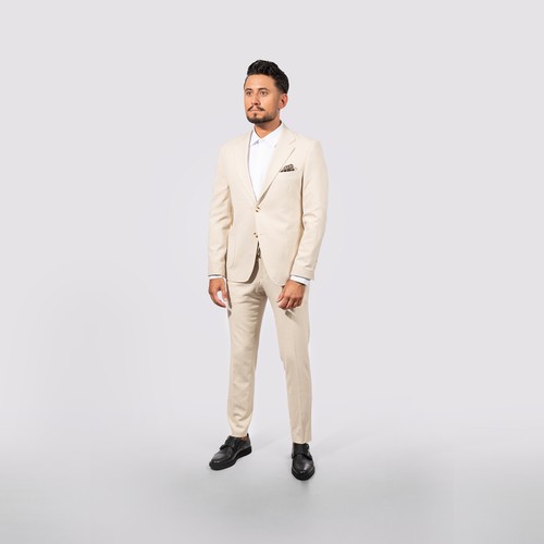 Slim fit herrenanzug beige - slim,
