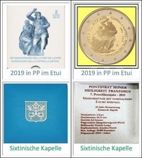 2019 Vatikan 2 Euro - 25. Jahrestag Restaurierung der Sixtinischen Kapelle in PP