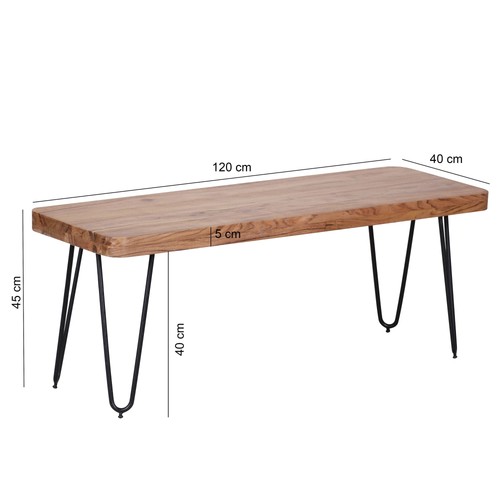 Finebuy sitzbank 120 akazie - cm,