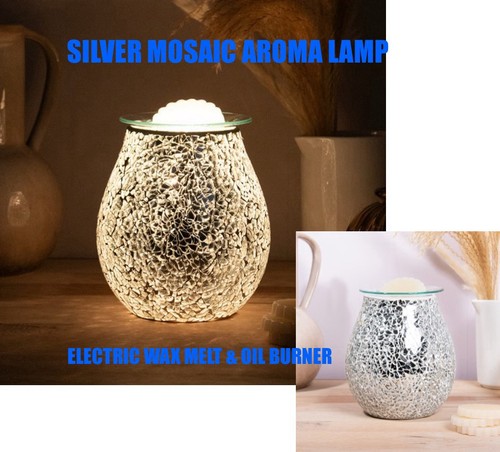 Silber mosaik aromalampe - silber,