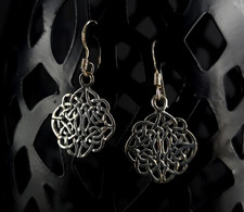 Ohrringe Silber 925 Knoten keltisch durchbrochen Ohrhänger - markant & modern