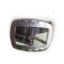 Gürtel Kroko Optik grau 103 cm mit gehämmerter Schnalle 