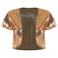 Damen Jacke Pailletten Bolero