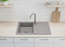 Granitspüle + Armatur Grau