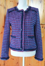 Rich & Royal Jacke , Wolle, rot, blau, Cocktail, wie neu