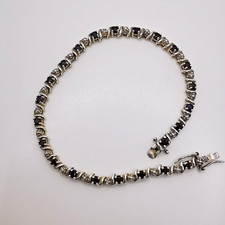 Tennisarmband Armband Saphir Zirkon Edelstein Sterling Silber 925