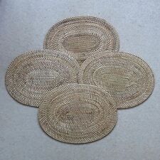 4x Platzsets / Sets / Patzmatten, Oval, ca. 40x30 cm, Naturmaterial Geflochten !