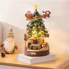 Rolife DIY Weihnachtsbaum-Spieldose 3D Holz-Puzzle Bausatz Spielzeug Kindergesch