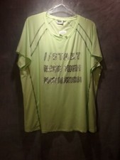 ERGEE Damen kurzarm Sport-Shirt, lemon mit Druck, große Größe 52