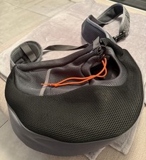 Crossbody Hundetragetasche, Mesh, grau-schwarz, neu