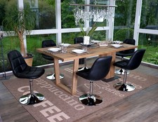 6er-Set Esszimmerstuhl HWC-A60, Drehstuhl Stuhl, Chrom