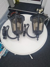 2 Rustikale Außen - Wandleuchte in Laternenoptik Schwarz