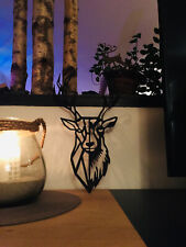 Hirsch-Wanddeko aus Metall  50 x 26 cm Hirschkopf Geweih schwarz