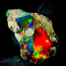 Opal rough,Schwarz Feuer