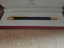 Cartier Must de Cartier Kugelschreiber Gold Schwarz Drehmechanik Trinity OVP