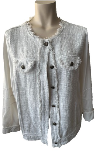 Frapp jeansjacke weiß 44 - jeansjacke,