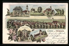 Lithographie Wurzach, Gottesberg, Schloss-Haupt-Portal 1901 