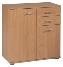 Kommode Sideboard Schrank Anrichte Wohnzimmer 2 Türen 2 Schubladen Buche Dekor
