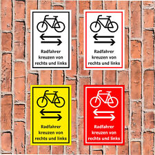 Schild Radfahrer kreuzen - in
