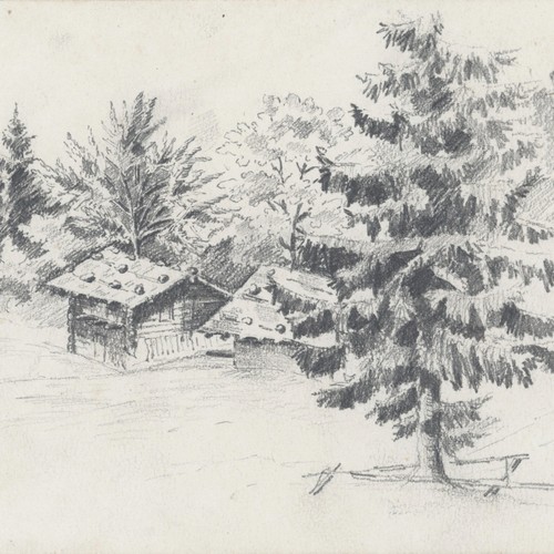 Zeichnung waldlandschaft - zeichnung,