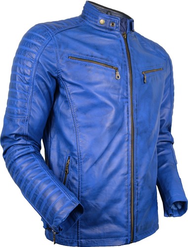 Herren bikerjacke aus echtem - bikerjacke,