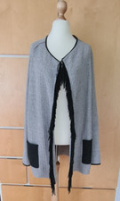 Trixi Schober Jacke grau mit schwarzen Fransen Gr. 42 - gebraucht