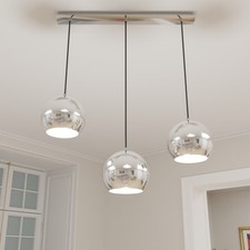 Pendelleuchte Chrom E27 Metall Kugel Schirm COOL Hängelampe Esszimmer