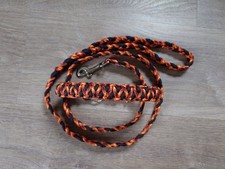 Paracord Zugstopphalsband Halsband 34 cm verstellbar + Hundeleine 115 cm